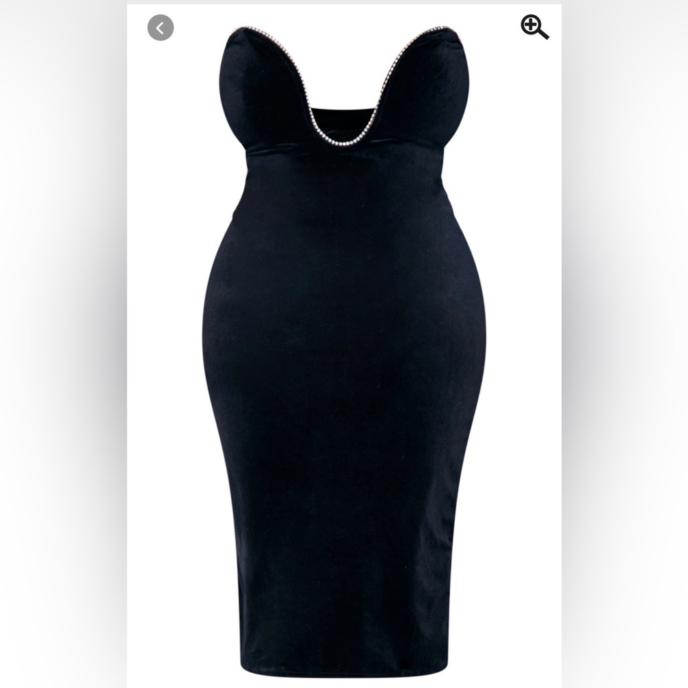 Black Velvet Plunge Dress